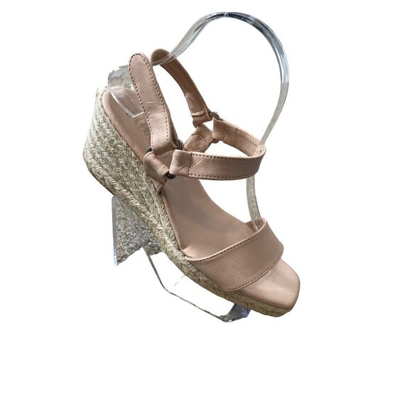 JUTELIA Shoes - JUTELIA WOMEN'S BLUSH LEATHER WEDGE OPEN TOE SANDAL SZ 39/8.5 NWOT